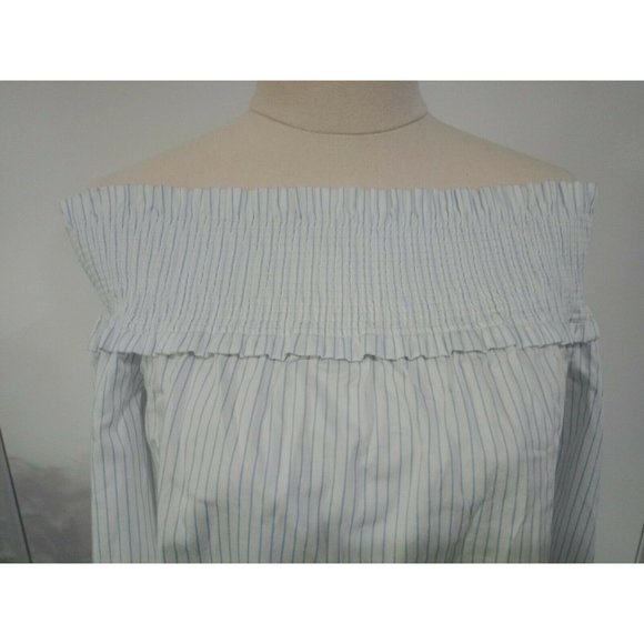 Portmans Off Shoulder Striped Top Size 8 - Picture 2 of 5